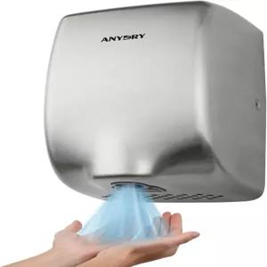 모든 드라이 컴팩트 핸드 드라이어 고속 1350W 공기 흐름 브러시드 스테인리스 스틸 마감 상업용 및 가정용