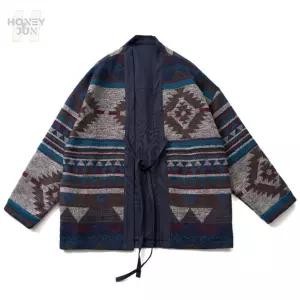 한텐 아우터 가디건 캐주얼 일본 남녀공용 기모노 빈티지