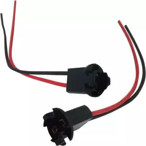 지지야 2 PCS T10 전구 소켓(와이어 피그테일 포함) 194 W5W LED 소켓 프리와이어 커넥터 주차 및 번호판