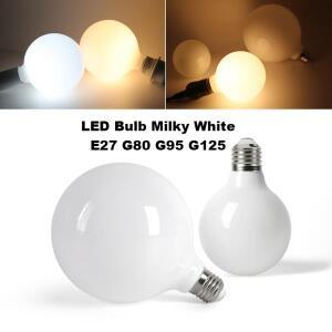 밀키 LED 전구 E27 AC 220V 110V G80 G95 G125 에너지 절약 글로벌 조명 램프 백색/따뜻한 백색