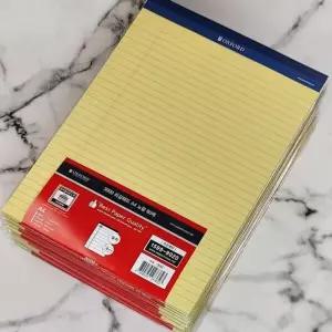 브랜빌 80매 대용량 10권 A4 리갈패드-노랑 대학 문구반점 공책 유선 절취