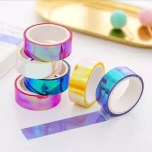 홀로그램 접착 스티커 테이프 포장 꾸미기 선물 노트 다이어리 데코 반짝이