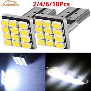 2/10 T10 W5W 12SMD 1206 자동차 웨지 흰색 LED DC 12V Canbus 오류 디코더 없음 외부 조명 번호판 램프 코
