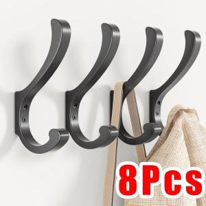 헤비 듀티 벽걸이 코트 걸이  튼튼한 검정색 배낭  책가방 문 욕실용