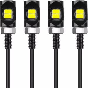 Linkstyle 4PCS 12V LED 번호판 조명 8000K 나사 볼트 램프 방수 자동차 오토바이 트럭 RV ATV용 전구 태그