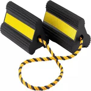 BYERNAUTO 헤비 듀티 휠 초크 - 트레일러 여행 트레일러용 스토퍼 RV 항공기 카 캠퍼 트럭 나일론 로프