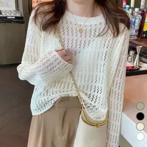 그물 LM-0057 여름 루즈핏 긴팔 니트