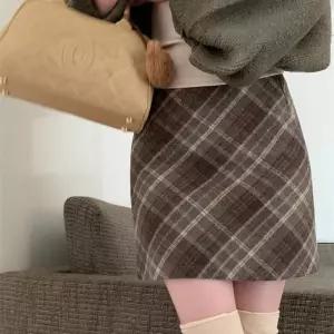 체크 여친룩 데일리 SSH-148 클래식 미니스커트