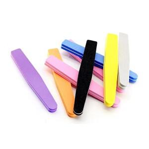 5개 네일 스 스폰지 파일 100/180 그릿 양면 사포 폼 에머리 보드 광택 유광 버퍼 문 디자인 매니큐어 도구