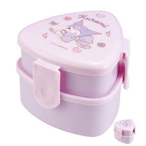 스텐도시락 실리콘 직장인 유치원 소풍 찬합 반찬통 쿠로미 삼각형 2단포크 포함 도시락통