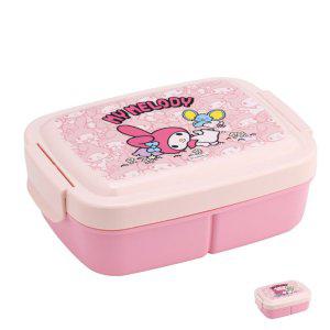 스텐도시락 유치원 소풍 찬합 반찬통 마이멜로디 숨바꼭질 칸막이 일체형 도시락통 820ml