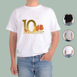 반팔티셔츠 10월 계절에 달력을 숫자 그림 다양한색상 전사이즈