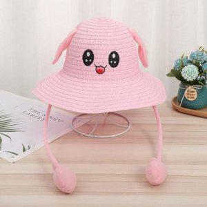 밀짚 귀 토끼 움직이는 모자 여름 움직이는모자 휴가