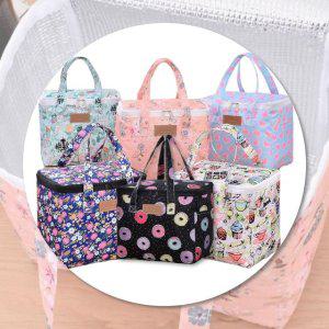 캠핑 사각 보냉백 가방 도시락 보온가방 예쁜꽃디자인