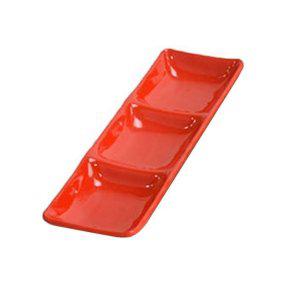 업소용 멜라민 3칸 웰빙접시 빨강색 식당 소스 한식