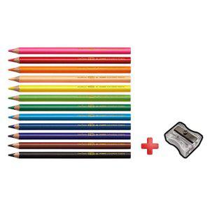 더존키즈 삼각 점보 색연필 12색 연필깎이포함 어린이