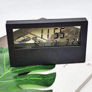 블랙 온습도계 전자 투명창