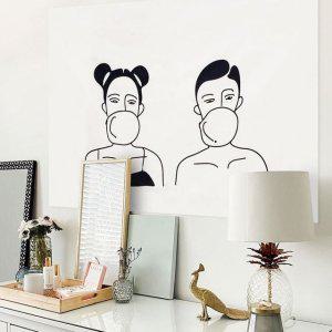 S 커플풍선껌 대형 패브릭 포스터