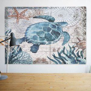 L 패브릭 바다거북 포스터 대형