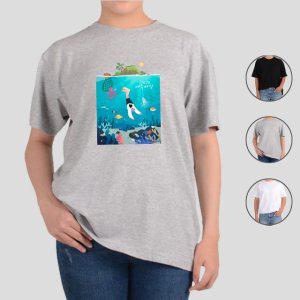 반팔티셔츠 제주 놀멍쉬멍 힐링 스쿠버다이빙 그림 다양한색상 전사이즈