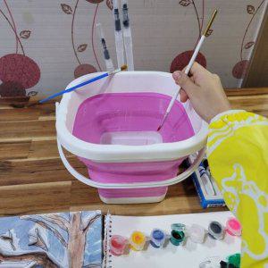 사각 대용량 접이식 미술물통