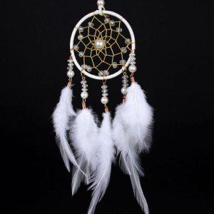 깃털 좋은꿈 마크라메 화이트 드림캐쳐