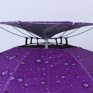 머리에 중형 퍼플 2단 쓰는 우산모자