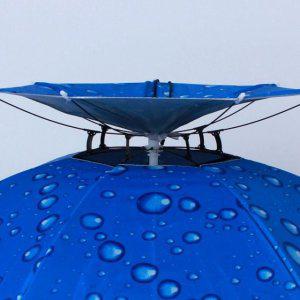 2단 우산모자 블루 쓰는 머리에 중형