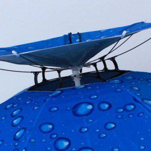 쓰는 대형 우산모자 2단 블루 머리에