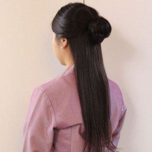 머리끈 가발 자연갈색 올림머리 똥머리