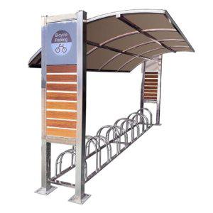 자전거보관소 렉산 방부목 브라운 3M 7대분 주문제작