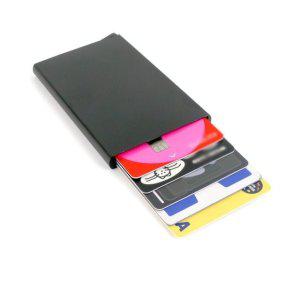 반자동 슬라이딩 카드홀더 슬라이드 블랙 카드지갑