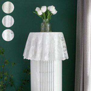 원형 덮개 에어컨커버 스탠드 가리개 장식 레이스