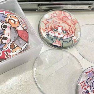 케이스 전시장 캔뱃지 커버 투명 100개입 정리 보관함