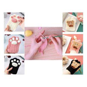 발자국 DIY 곰돌이 핸드워머 장갑 키트 세트 손뜨개