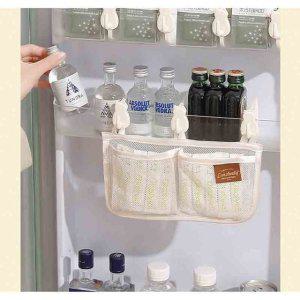 후크형 냉장고 메쉬 칸막이 수납파우치 다용도 포켓
