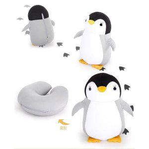 쿠션 펭귄 U형 휴대용 목베개 목쿠션 차량용 비행기
