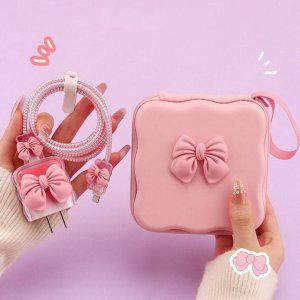 충전기 케이스 단선방지 케이블 보호캡 보관 세트 귀여운