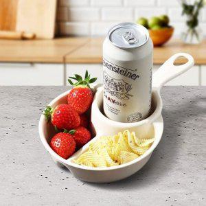 식판 캠핑용도시락 미니 손잡이캠핑원형3칸 간식통