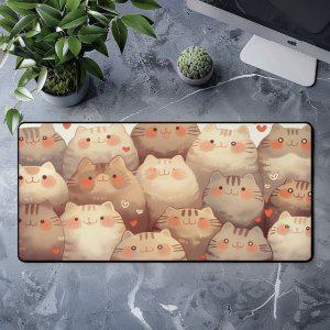 800x400 파도 바다 고양이 캐릭터 마우스 장패드 방수