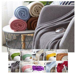 무릎담요 휴대용 부드러운 캠핑 사무실 니트 키밍 블랭킷 담요