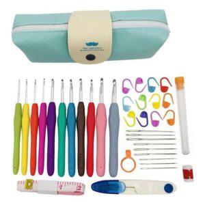 돗바늘 뜨개질 컬러풀 단수링 DIY 도구 세트 코바늘