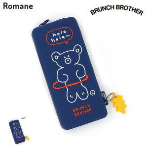 캐릭터필통 대용량 귀여운 실리콘 삼각 학생 파우치 브런치브라더 홀라베어 펜케이스 네이비