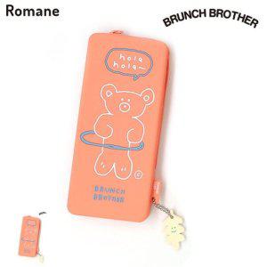 캐릭터필통 대용량 귀여운 실리콘 삼각 학생 파우치 브런치브라더 홀라베어 펜케이스 피치