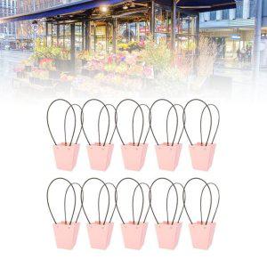 종이백 꽃다발 화분 쇼핑백 핑크 T4 사다리형 10개