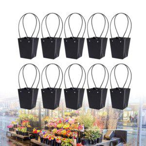종이백 꽃다발 화분쇼핑백 블랙 T4 사다리형 10개