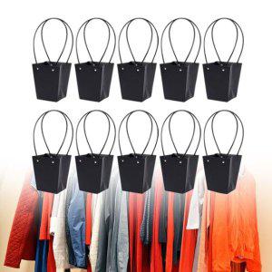 비닐쇼핑백 고급 꽃다발 화분쇼핑백 블랙 T3 10개