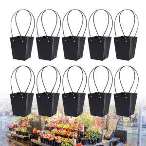 종이백 꽃다발 화분쇼핑백 블랙 T2 사다리형 10개