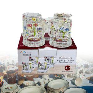 다도 사케잔 술잔 고량주잔 소맥잔 유니크 소주 4P