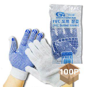 작업용 도트 안전 면사 장갑 47g 100개입 1P 대용량 현장 공장 목장갑